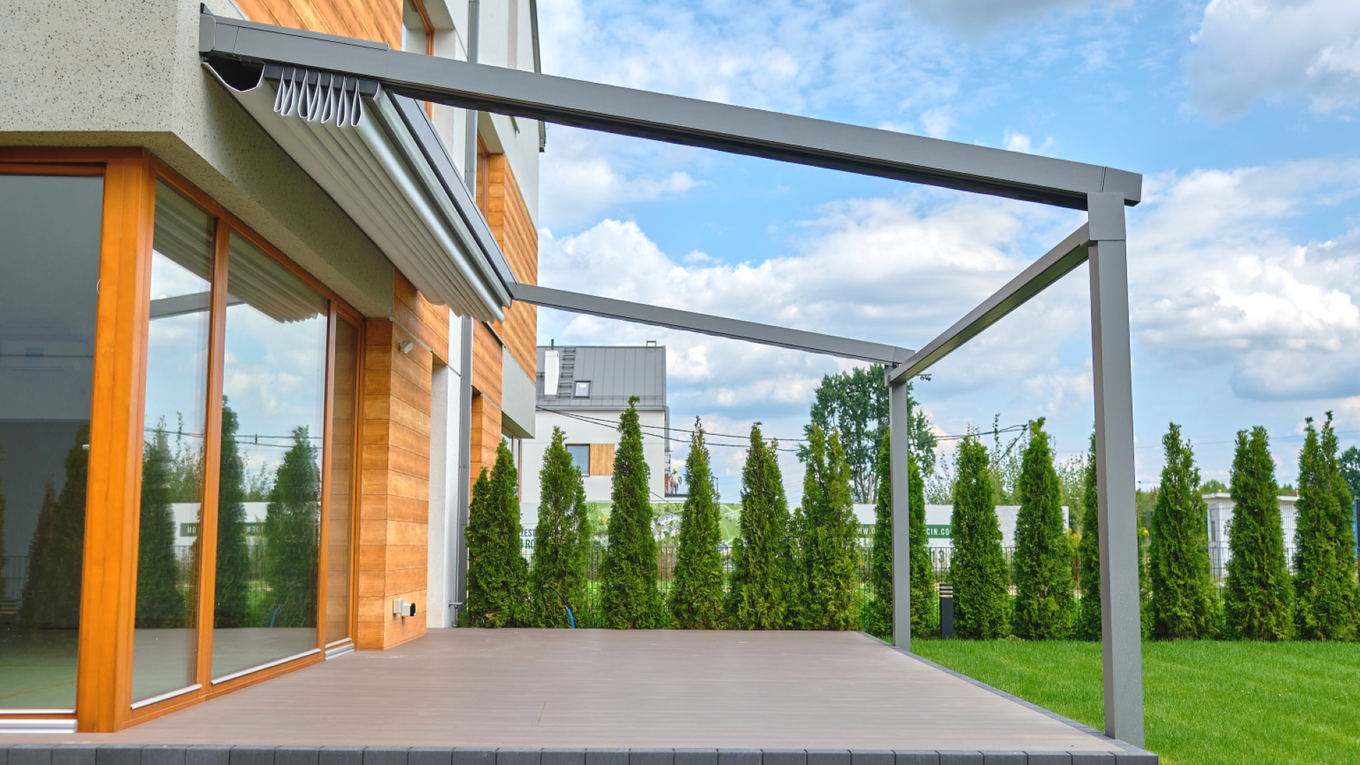 Pergola ze składanym dachem tkaninowym