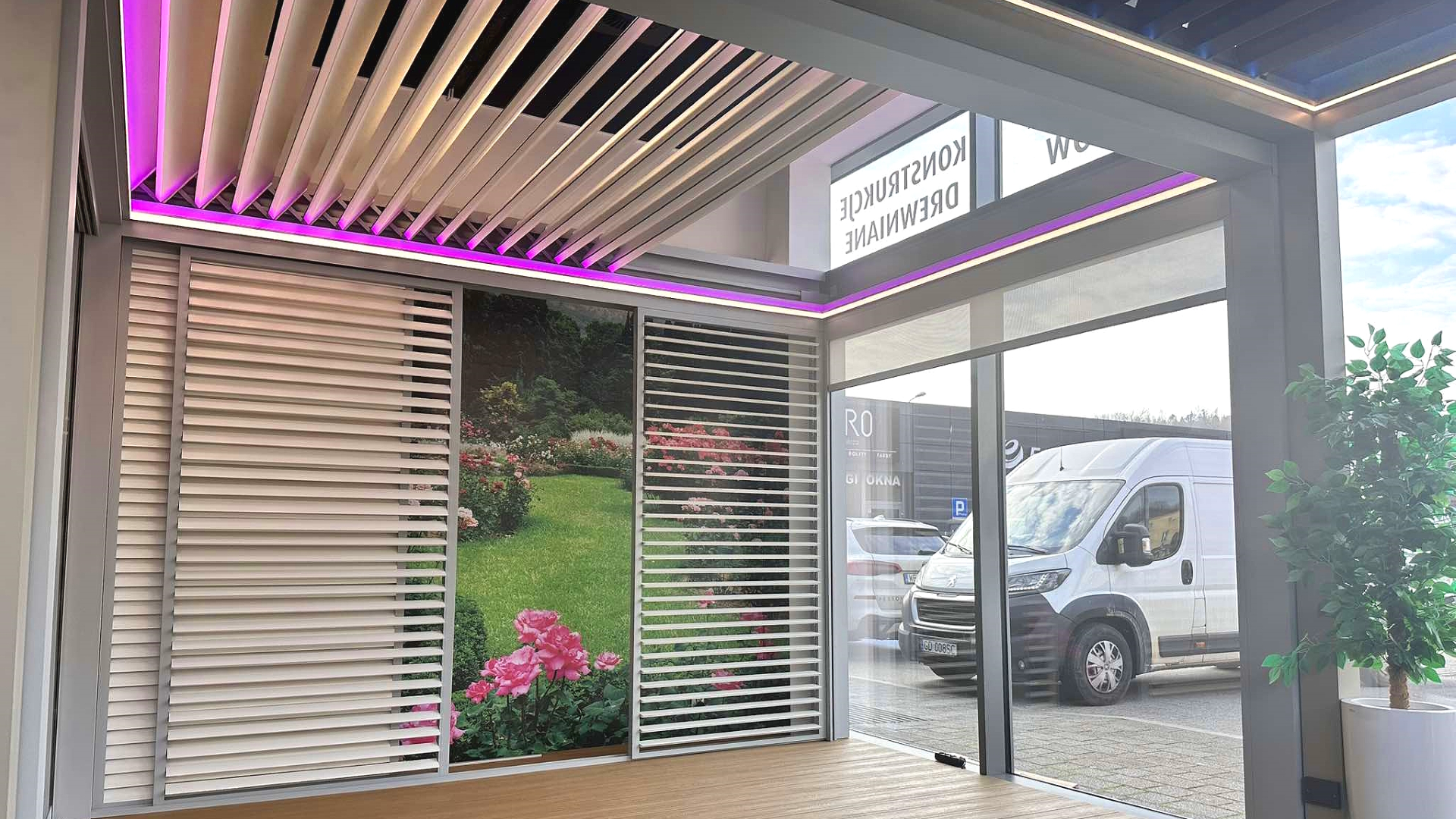 Pergola lamelowa z rozsuwanym dachem