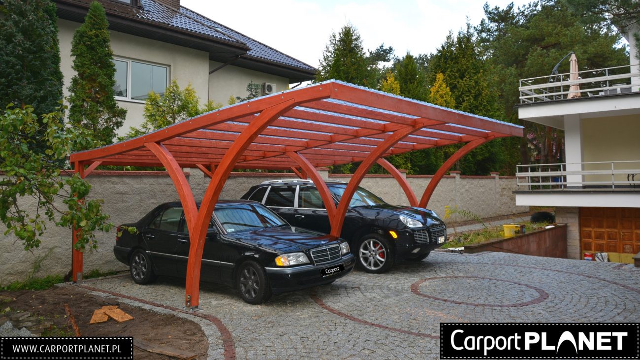 Nowoczesna wiata carport na dwa samochody