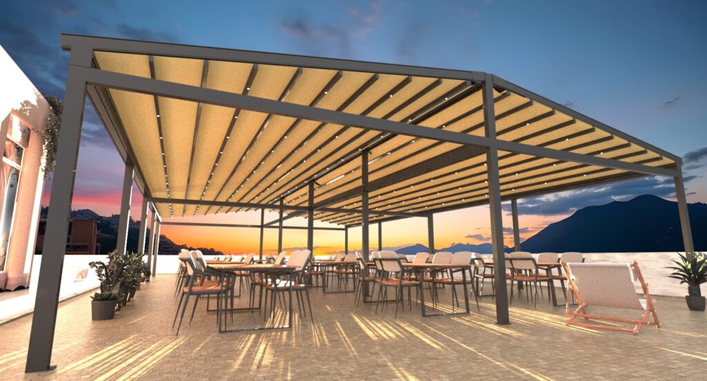 Pergola tkaninowa podwójna