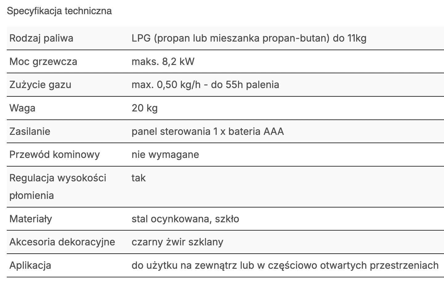 ogrzewacz tarasowy faro