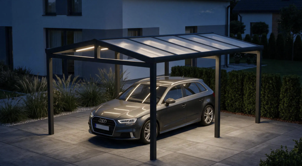 Wolnostojąca wiata garażowa z aluminium Carport